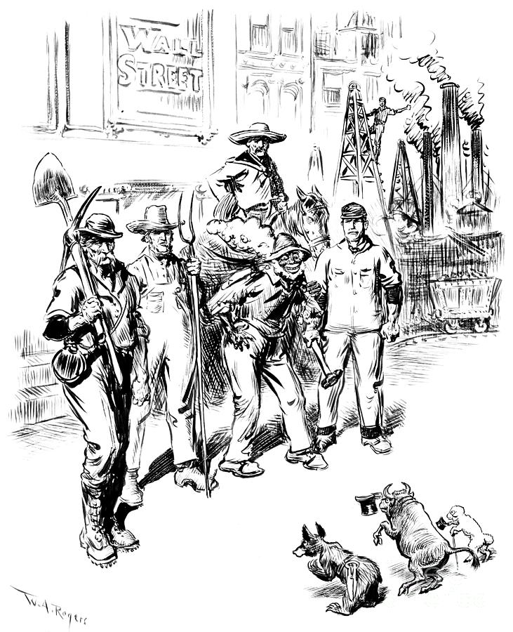 Wall Street, c1916 Drawing by William A Rogers
