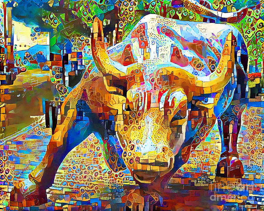 Wall Street Charging Bull in Contemporary Vibrant Happy Color Motif 20200502v1 Photograph by Wingsdomain Art and Photography