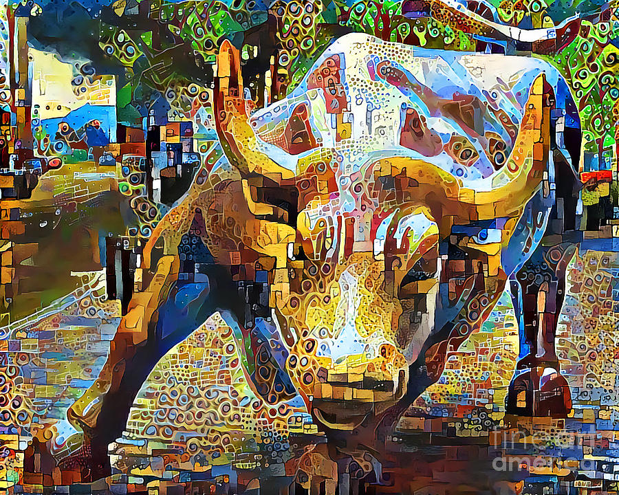 Wall Street Charging Bull in Contemporary Vibrant Happy Color Motif 20200502v2 Photograph by Wingsdomain Art and Photography