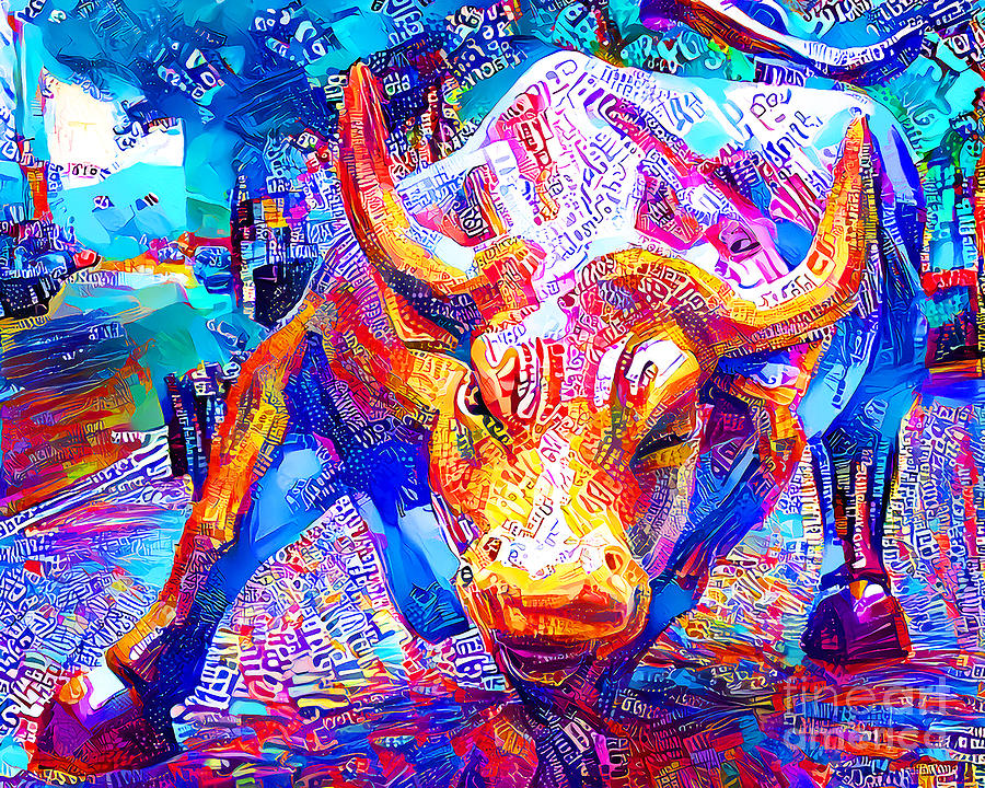 Wall Street Charging Bull In Vibrant Modern Contemporary Urban Style 20210627 Photograph by Wingsdomain Art and Photography