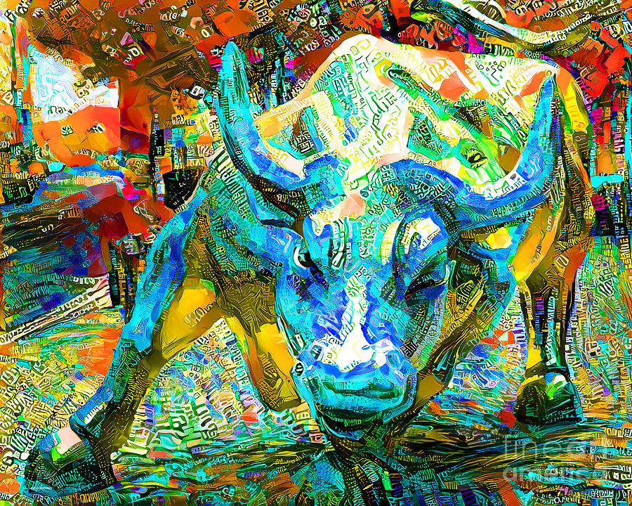 Wall Street Charging Bull  In Vibrant Modern Contemporary Urban Style 20210708 v5d Photograph by Wingsdomain Art and Photography