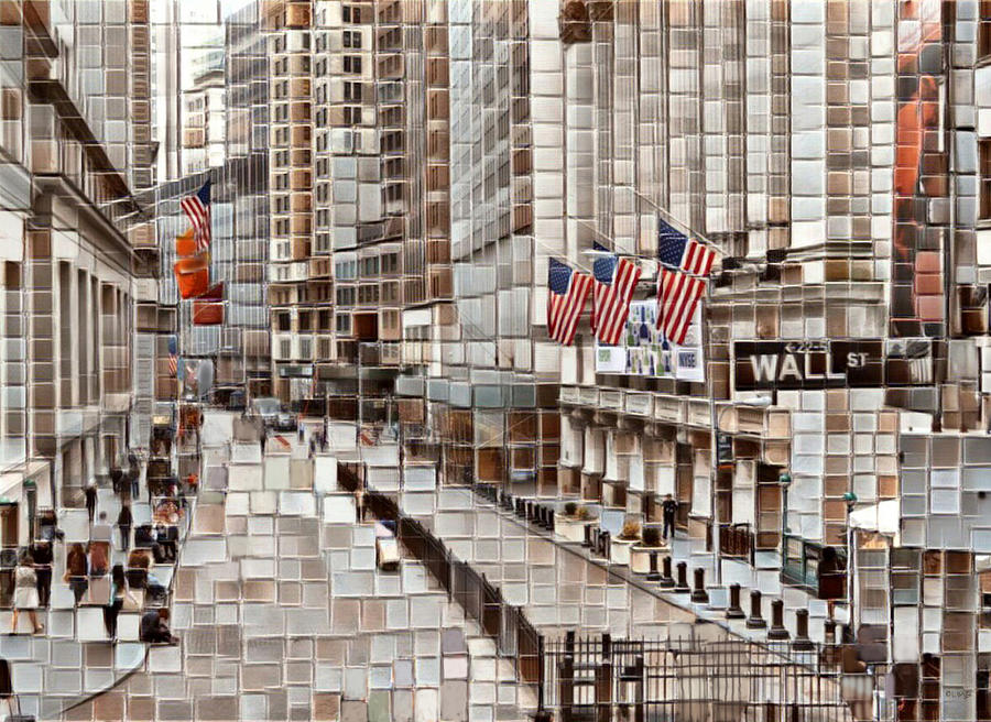 Wall Street in New York Mixed Media by Northern Light Gallery - Fine ...