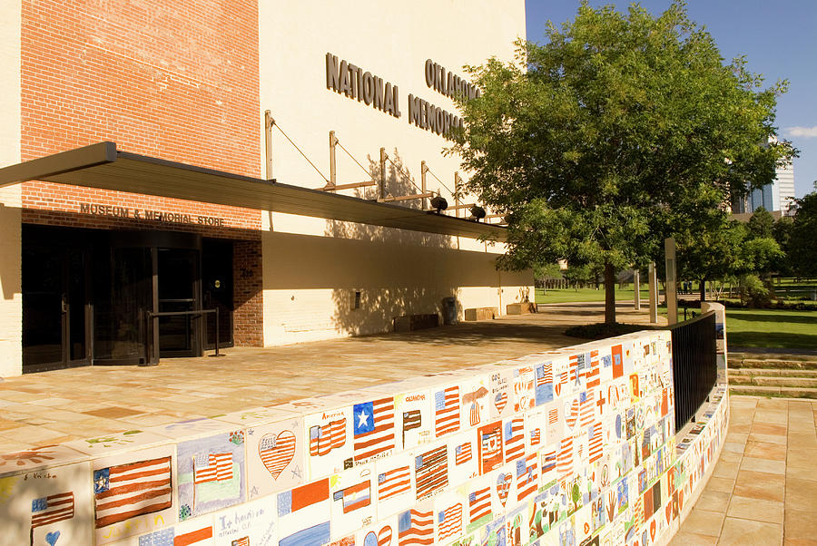 Wall With Flags at the Oklahoma City National Memorial Museum OK Photograph by Bob Pardue