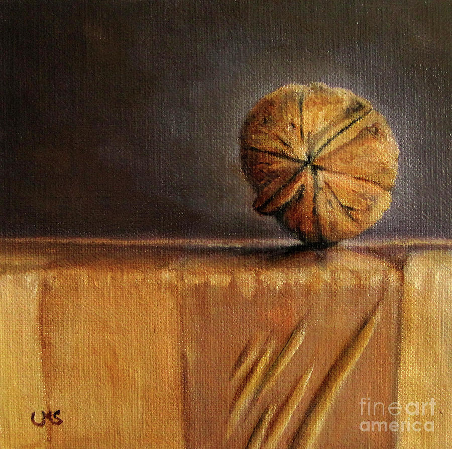 Still Life Painting - Walnut on Box by Ulrike Miesen-Schuermann