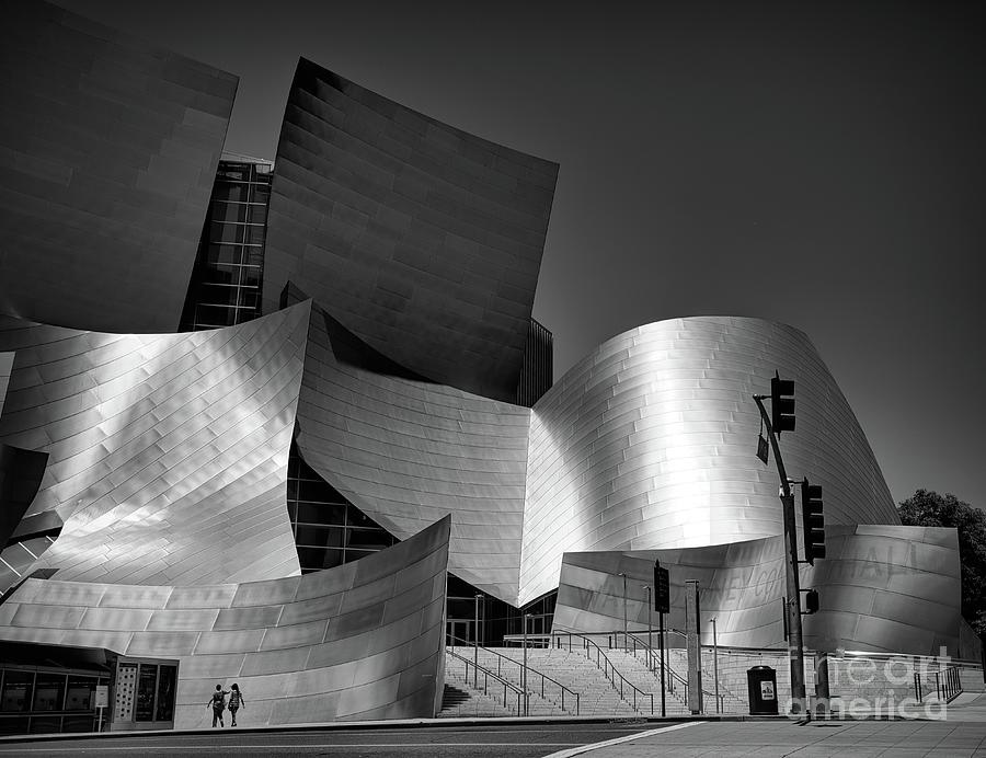 Walt Disney Concert Hall Frank Gehry BW Photograph by Chuck Kuhn