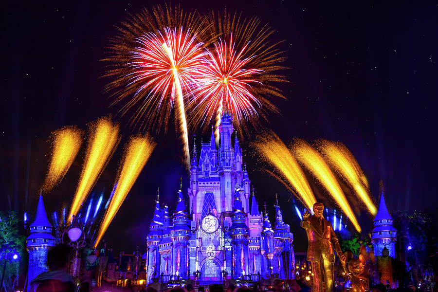 Walt Disney World 50th Anniversary Fireworks Show Photograph by Mark Andrew Thomas