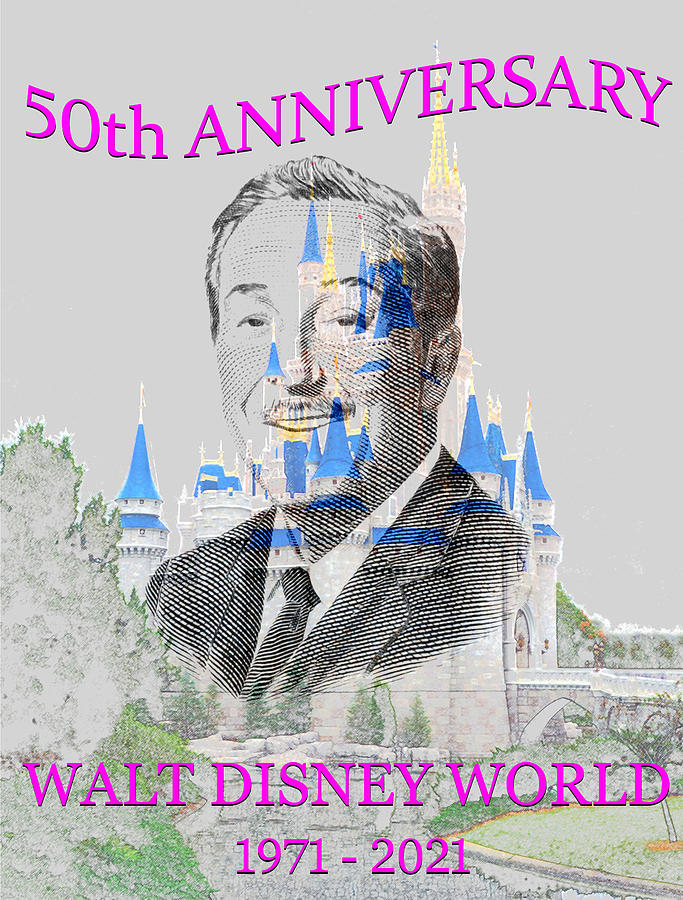 Walt Disney World 50th Anniversary poster art Photograph by David Lee Thompson