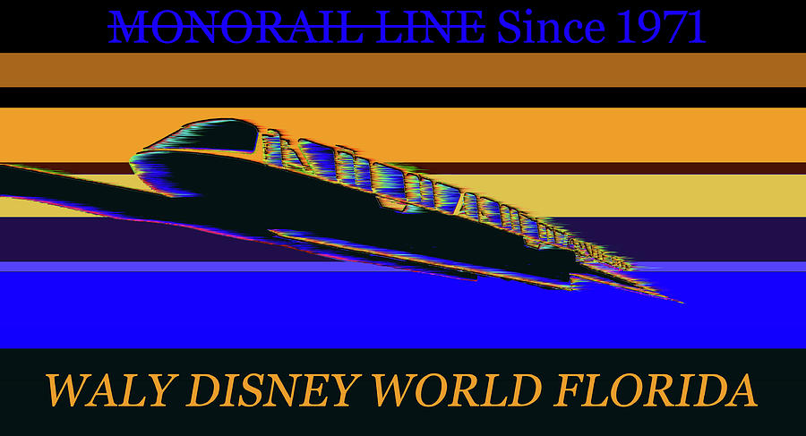 Walt Disney World Monorail Line Work B Digital Art