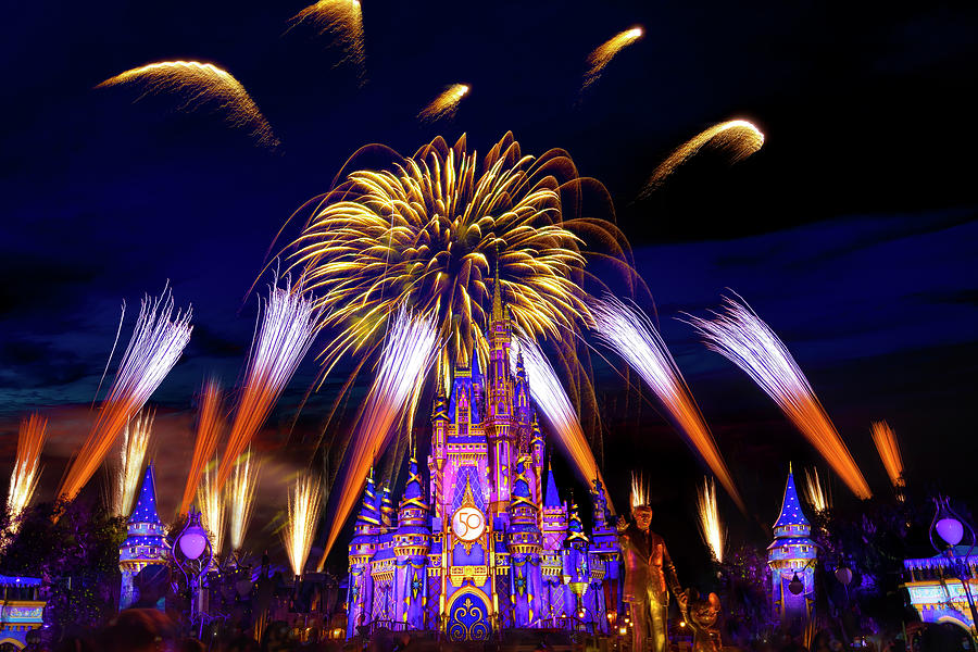 Walt Disney Worlds 50th Anniversary Fireworks Spectacular Photograph by Mark Andrew Thomas