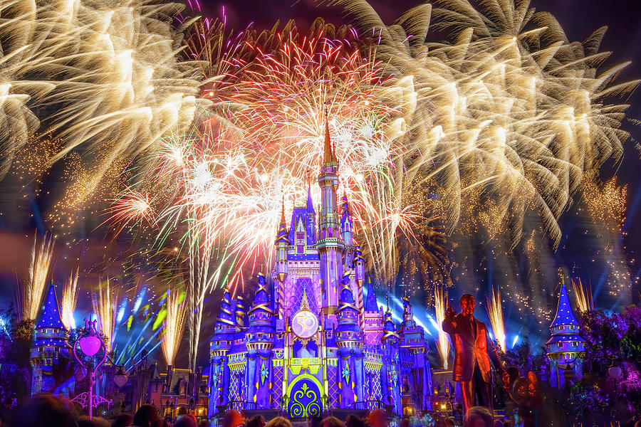 Walt Disney Worlds Enchantment Fireworks Finale Photograph by Mark Andrew Thomas