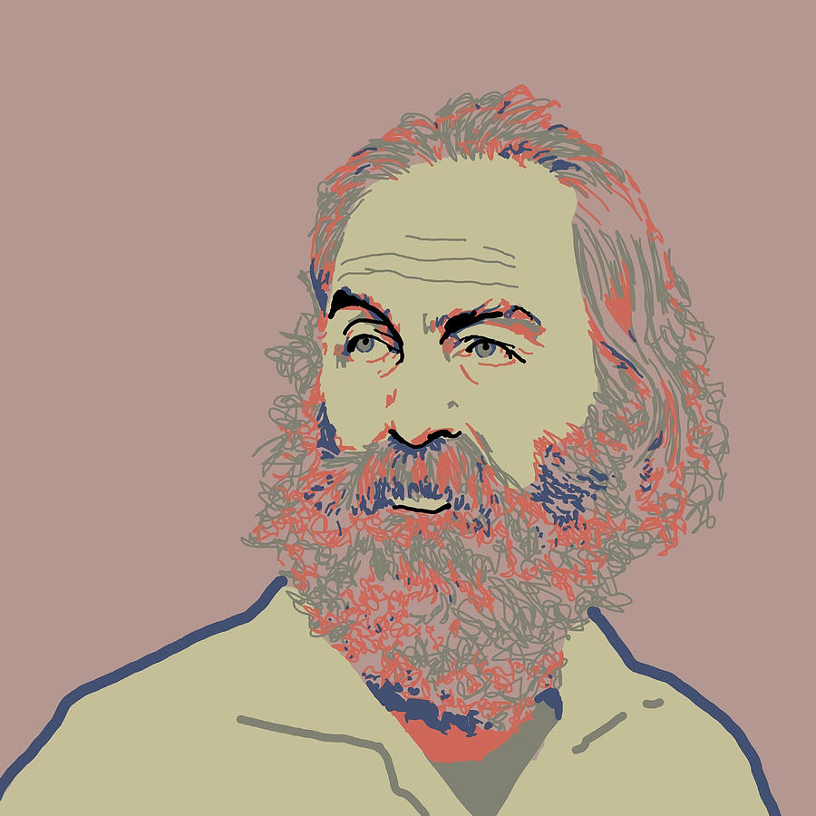 Walt Whitman Portrait Poster humor Painting by Tony Jeremy | Fine Art ...