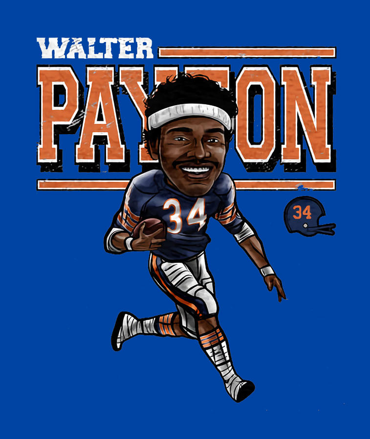 Walter Payton Cartoon Digital Art by Kelvin Kent - Pixels