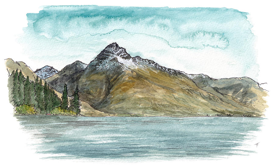 Nature Painting - Walter Peak Autumn 2023 by Tom Napper