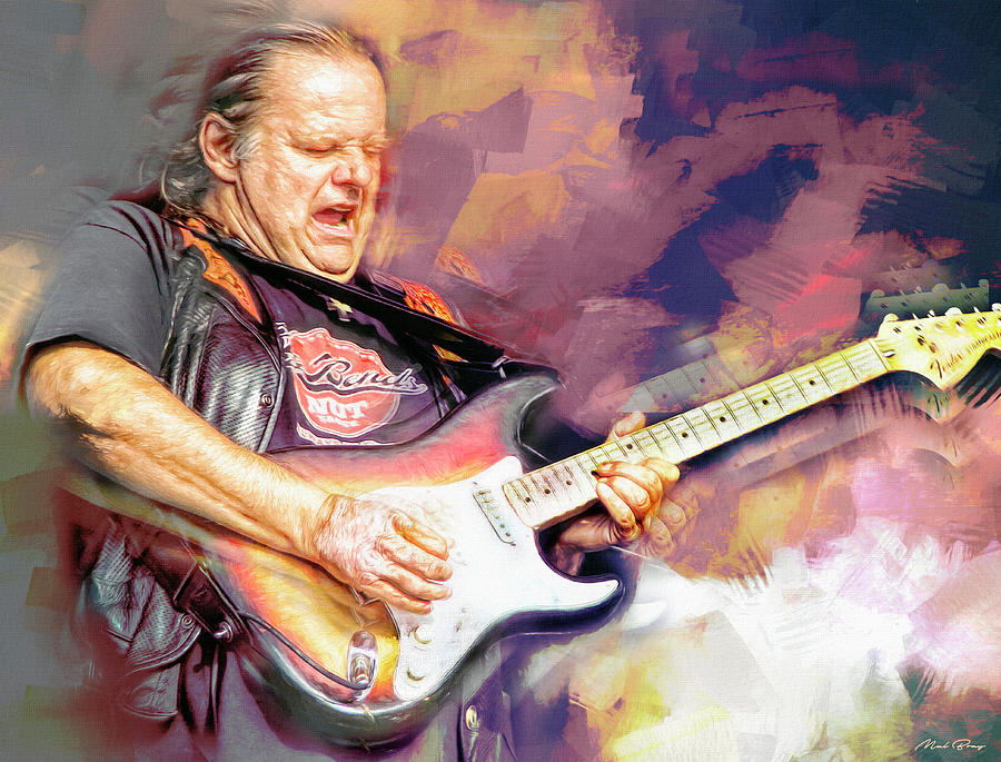 Walter Trout Blues Musician Mixed Media by Mal Bray