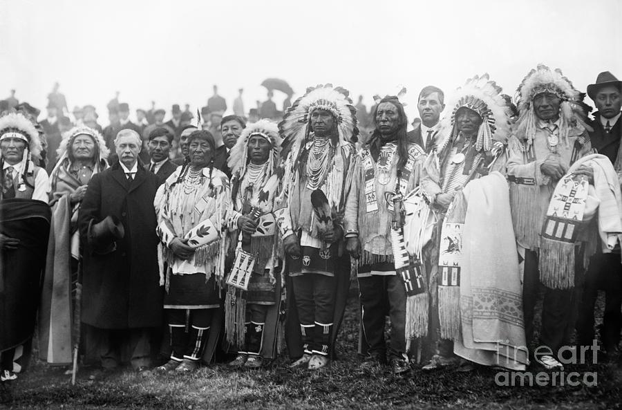 Wanamaker and Chiefs, 1913 Photograph by Granger