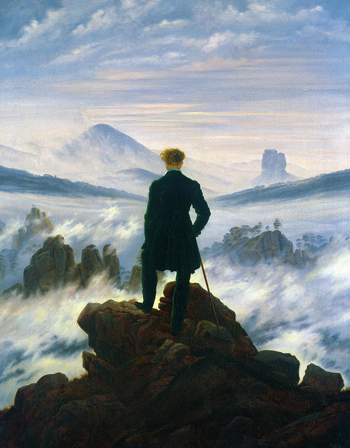 Caspar David Friedrich Painting - Wanderer above the Sea of Fog, 1818 by Caspar David Friedrich