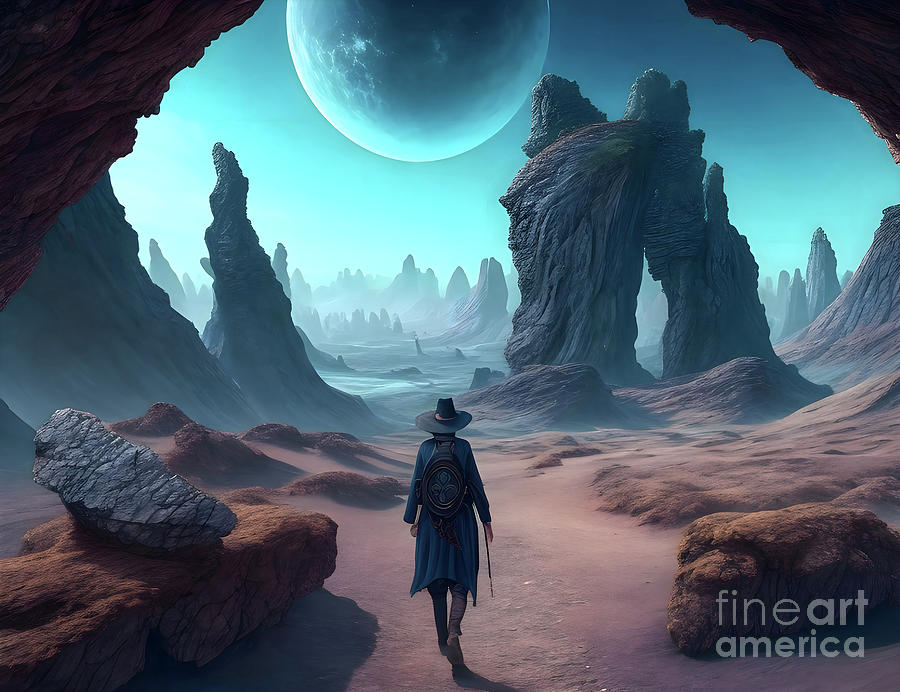 Wanderer in Obscure Land 1 Digital Art by Peter Awax - Pixels