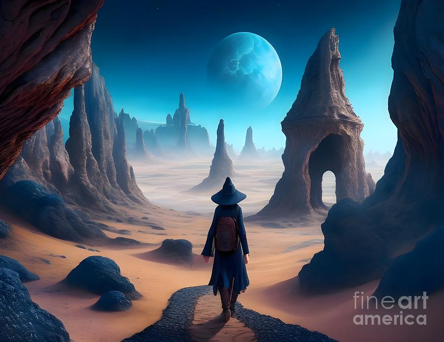 Wanderer in Obscure Land 3 Digital Art by Peter Awax - Pixels