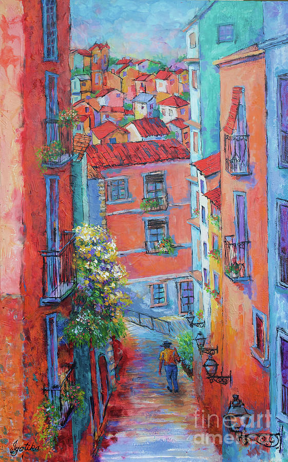 Wandering Around Old Town Painting by Jyotika Shroff