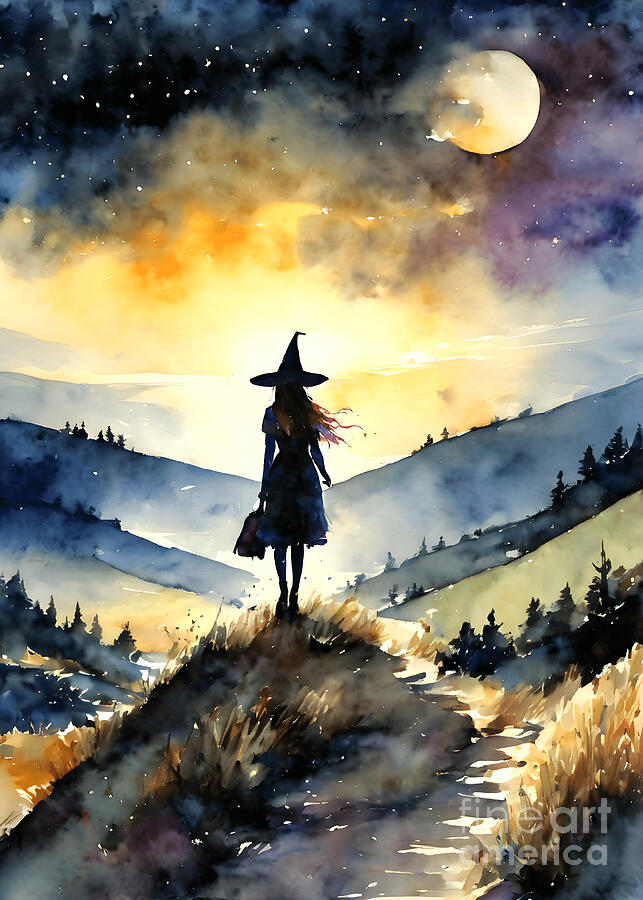 Witches Painting - Wanderlust by Lyra OBrien