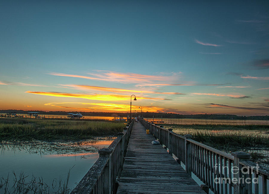 Sunset Photograph - Wando River Sunset - Charleston South Carolina - Rivertowne on the Wando by Dale Powell