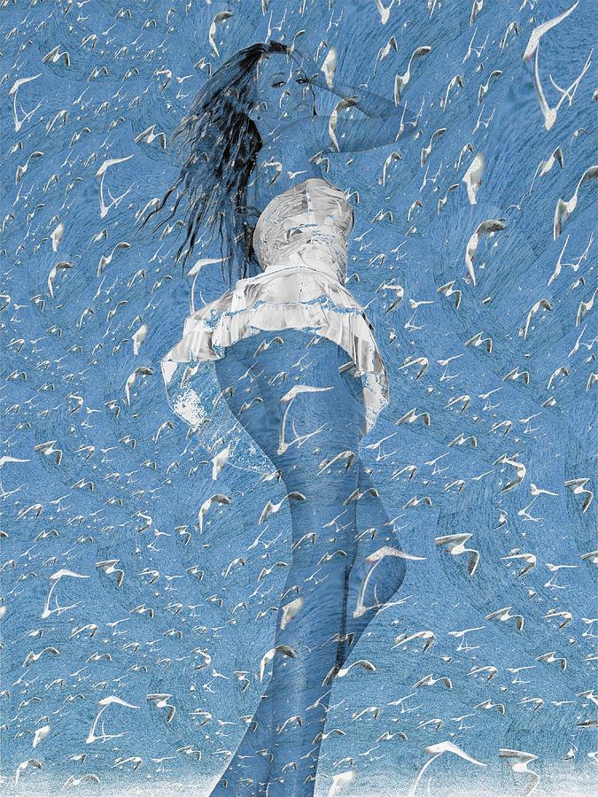 Wanna Dance Seagull Mixed Media by Stephane Poirier
