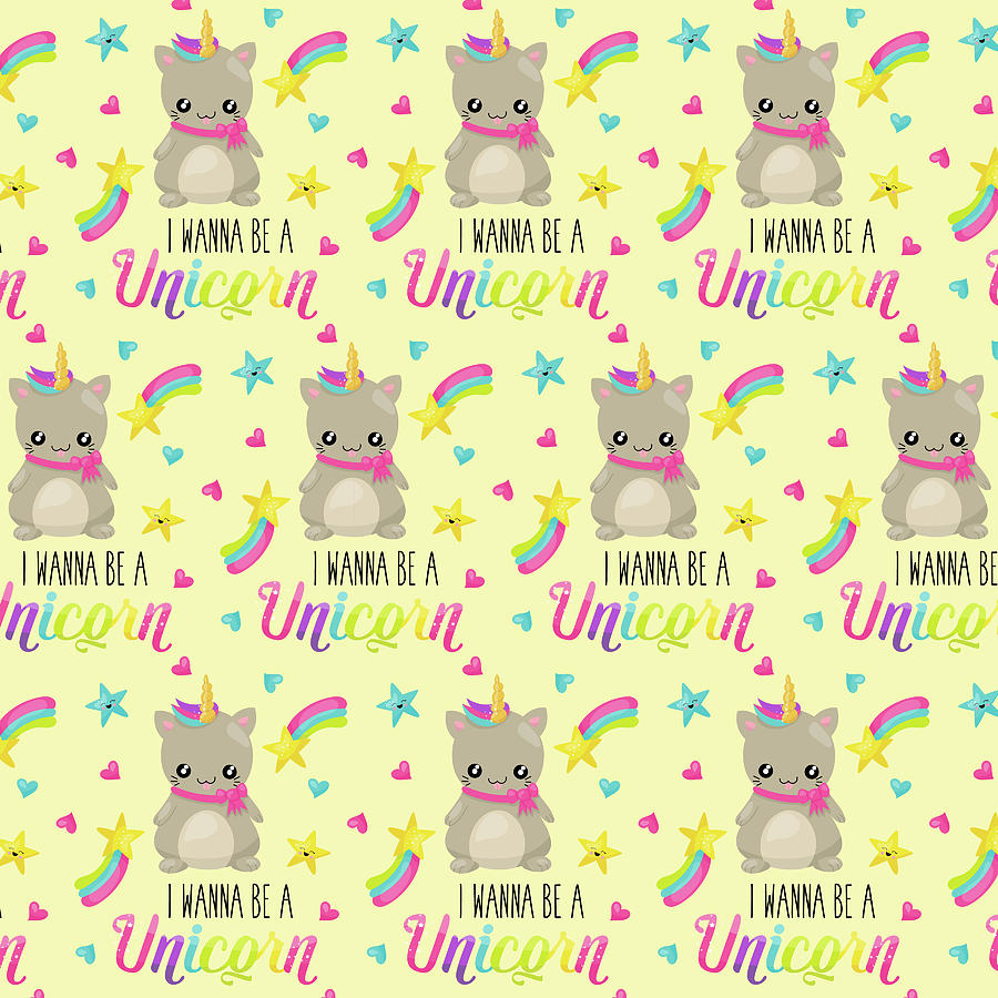 Wannabe Unicorn I Wanna Be a Unicorn Cat Unicorn Caticorn Neck Gaiter ...