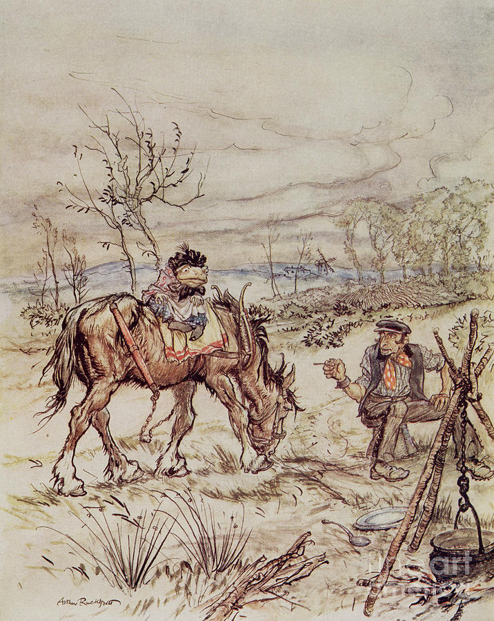 Toad Painting - Want to sell that there horse of yours by Arthur Rackham