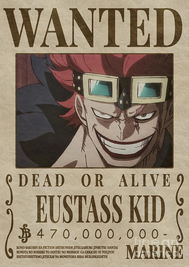 Wanted Bounty - Eustass Kid Digital Art by ArtBy SlotKanvas - Fine Art ...