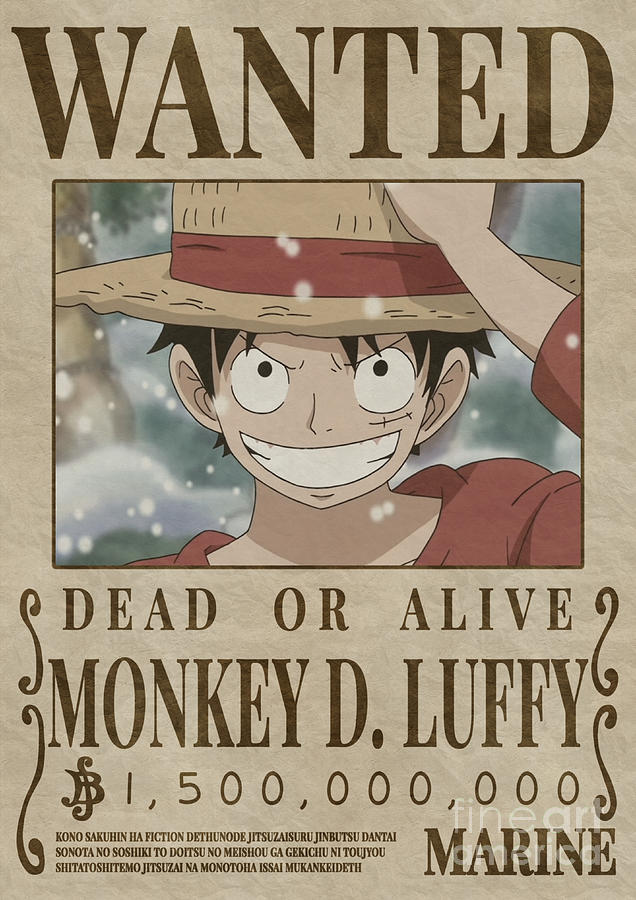 Wanted Bounty - Luffy Digital Art by ArtBy SlotKanvas - Fine Art America