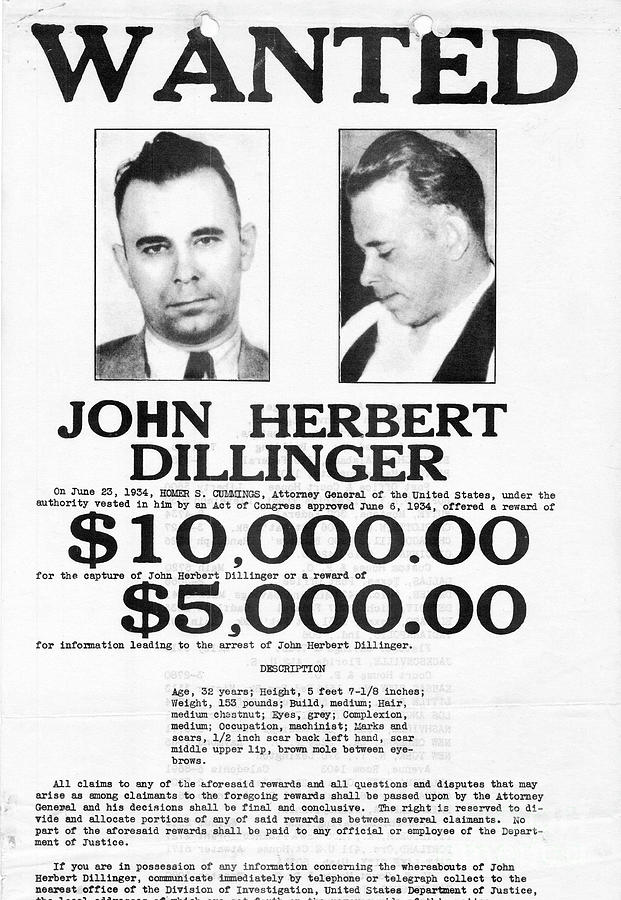 Wanted - John Dillinger Photograph by Granger - Fine Art America