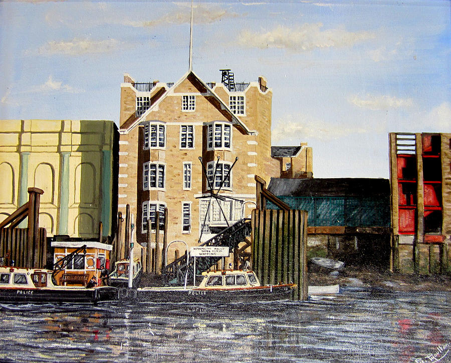 Wapping Thames Police Station 1976 Painting by Mackenzie Moulton