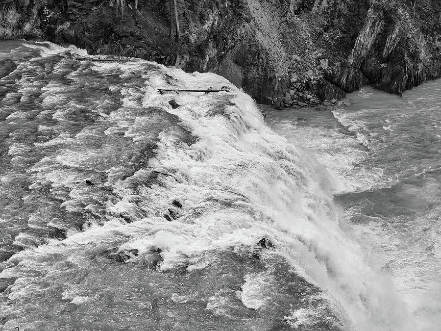 Wapta Falls Black and White Photograph by Allan Van Gasbeck