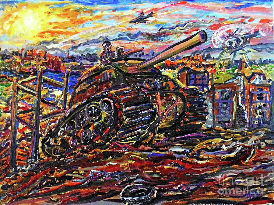 Armageddon Painting - War At Sunset by Arthur Robins