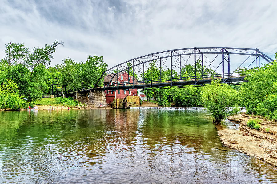 War Eagle Mill Bridge Creek Photograph by Jennifer White