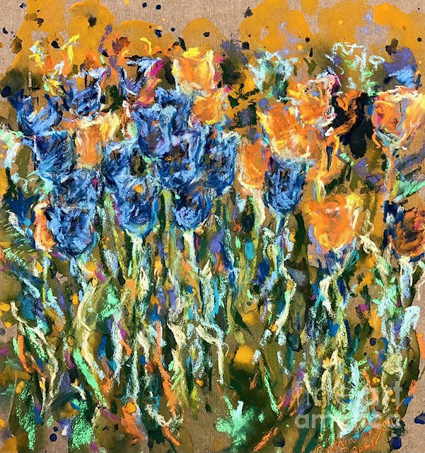 War EagleTulips Painting by Cynthia Parsons