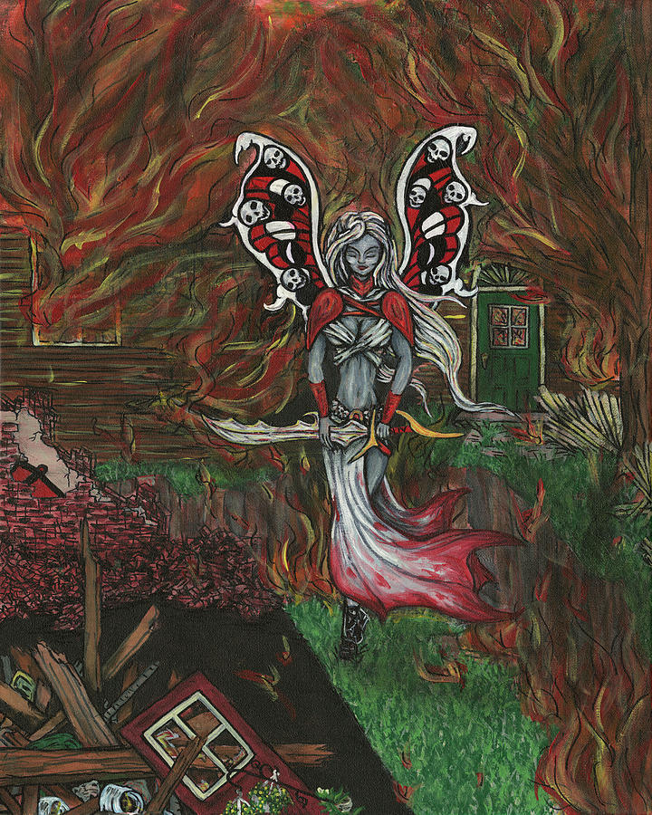 War - Four Fairies of the Apocalypse  Painting by Megan Thompson