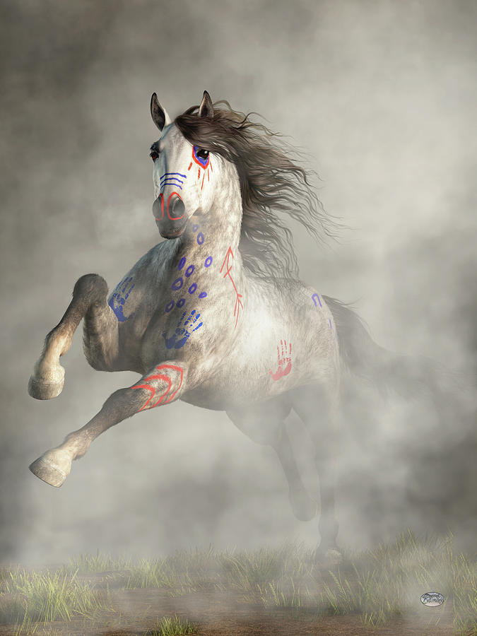 War Horse Charge Digital Art by Daniel Eskridge