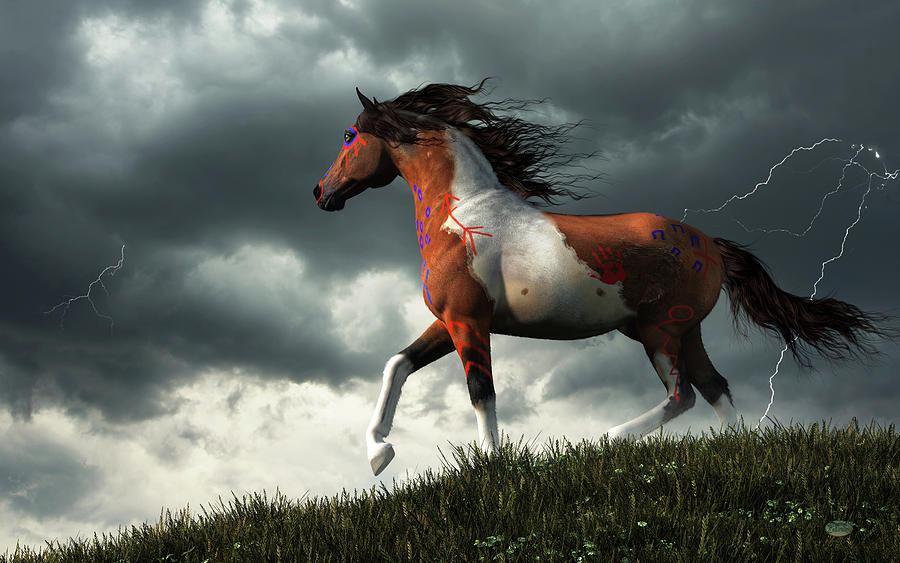 War Horse of the Spring Storm Digital Art by Daniel Eskridge