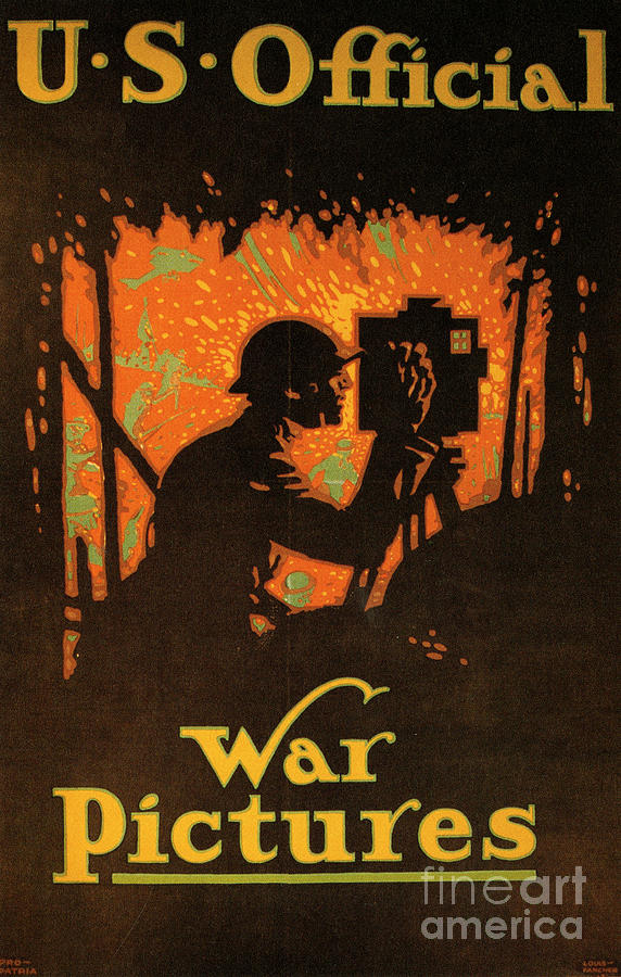 Camera Drawing - War Pictures Poster, 1917 by Louis Fancher