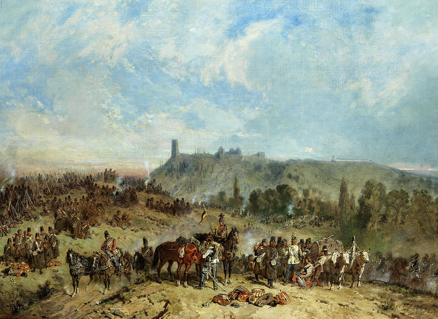 War Scene Painting - War Scene, 1870 by Paul Louis Portevin War Scene Painting - War Scene, 1870 by Paul Louis Portevin