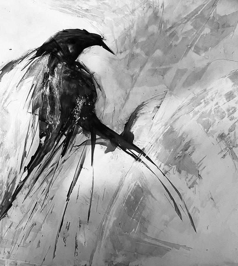 Raven Painting - Warbird by Roberta Burkhart