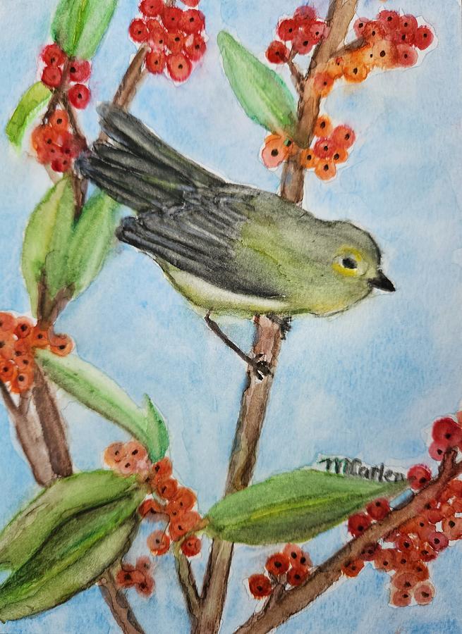 Warbler Songbird Painting by M Carlen