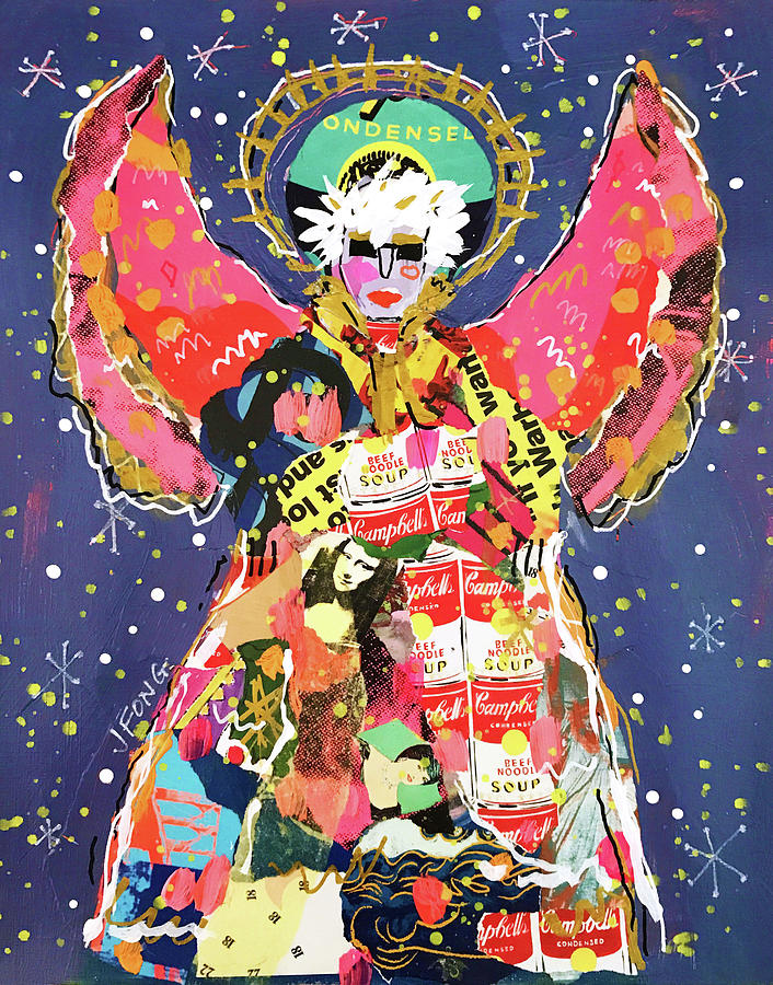 Abstract Mixed Media - Warhol Angel by Jonathan Fong