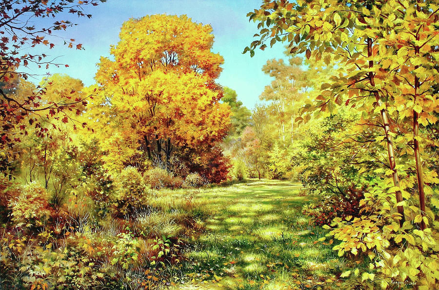 Tree Painting - Warm Autumn by Serhiy Kapran