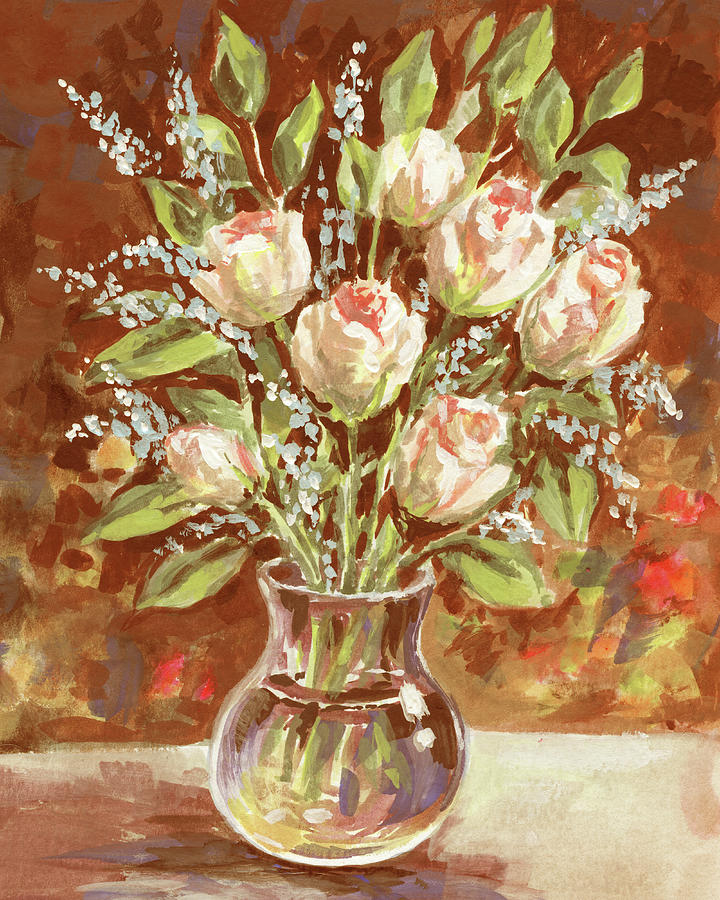 Flower Painting - Warm Calm Flowers Bouquet Summer Floral Impressionism II by Irina Sztukowski