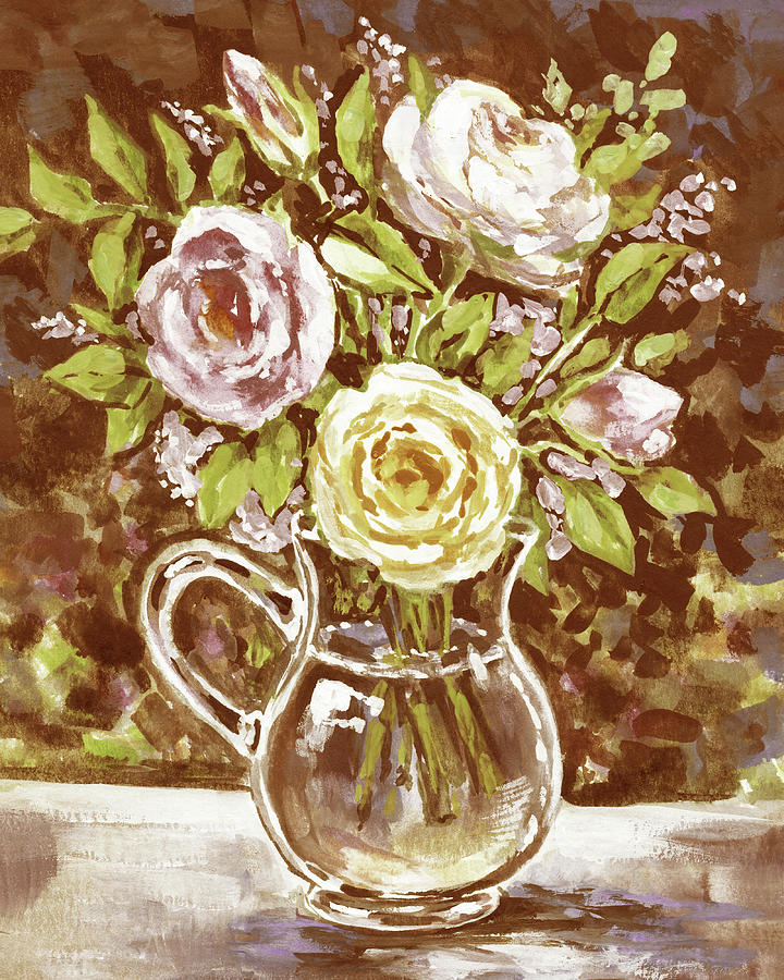 Flower Painting - Warm Calm Flowers Bouquet Summer Floral Impressionism V by Irina Sztukowski