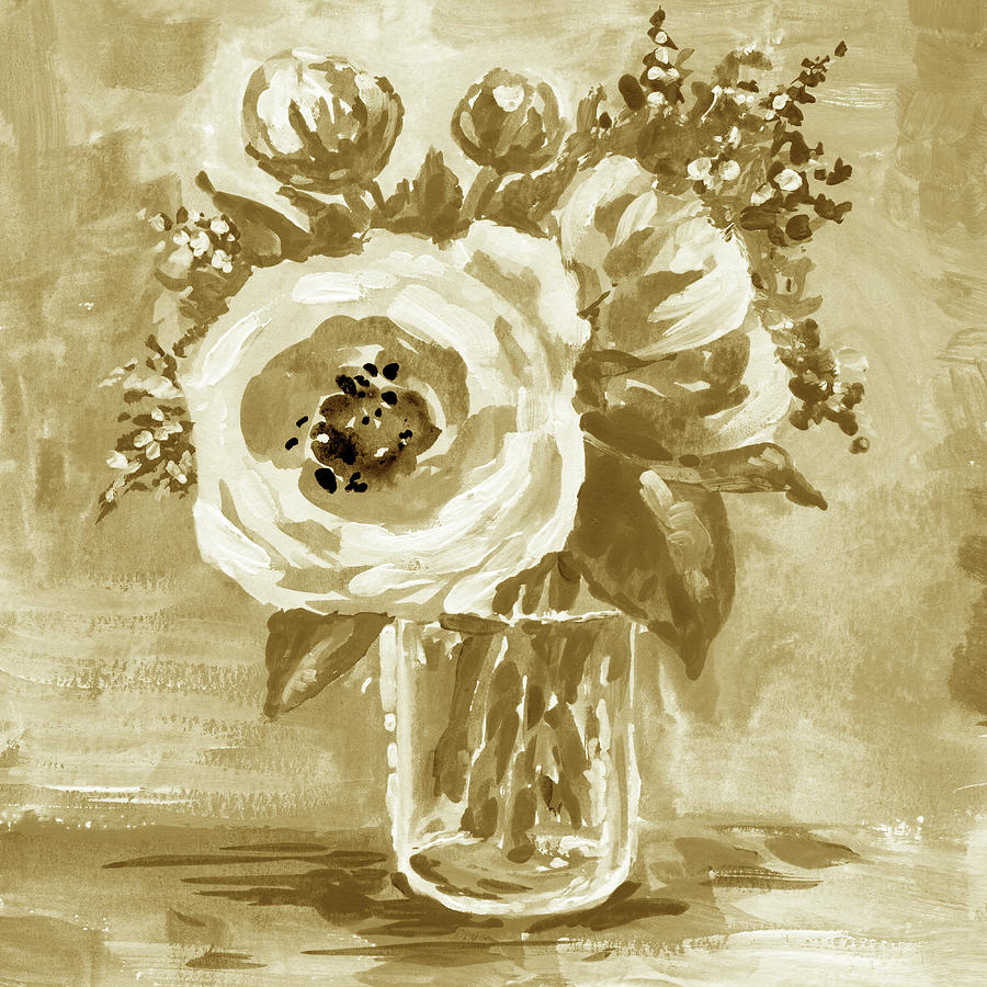 Warm Calm Flowers Bouquet Summer Floral Impressionism VII Painting by Irina Sztukowski