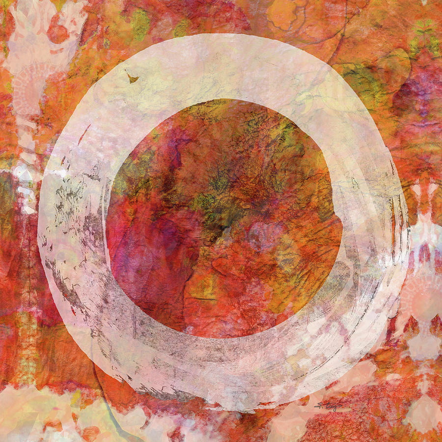 Warm Embers Enso Art Painting by Sharon Cummings