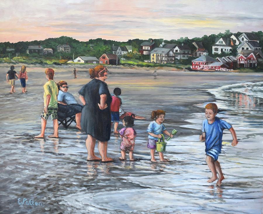 Warm Evening At Good Harbor Beach Painting by Eileen Patten Oliver